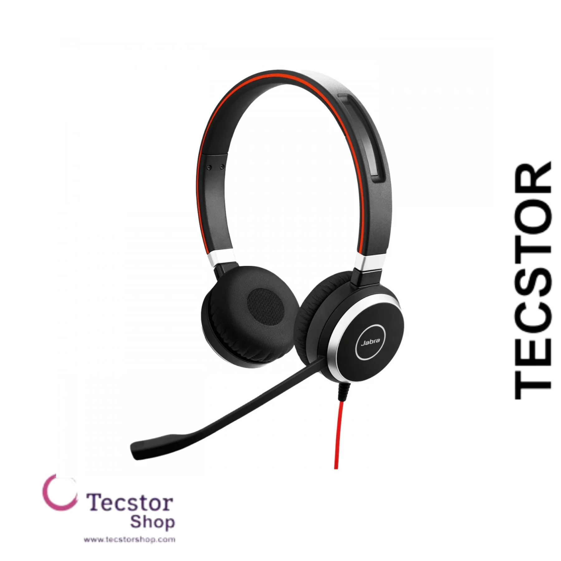 Duo headset ONLY for Jabra EVOLVE 40 UC with 3.5mm Jack  (without USB Controller), headband, discret boomarm