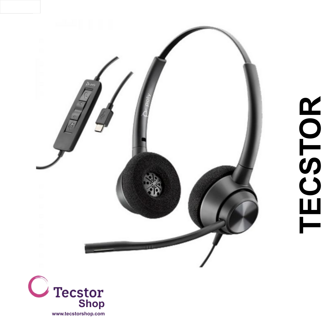 Poly - HW320 USB - Encore Pro STEREO Wideband Headset (USB A hardwired) (Noise Cancelling)  TAA