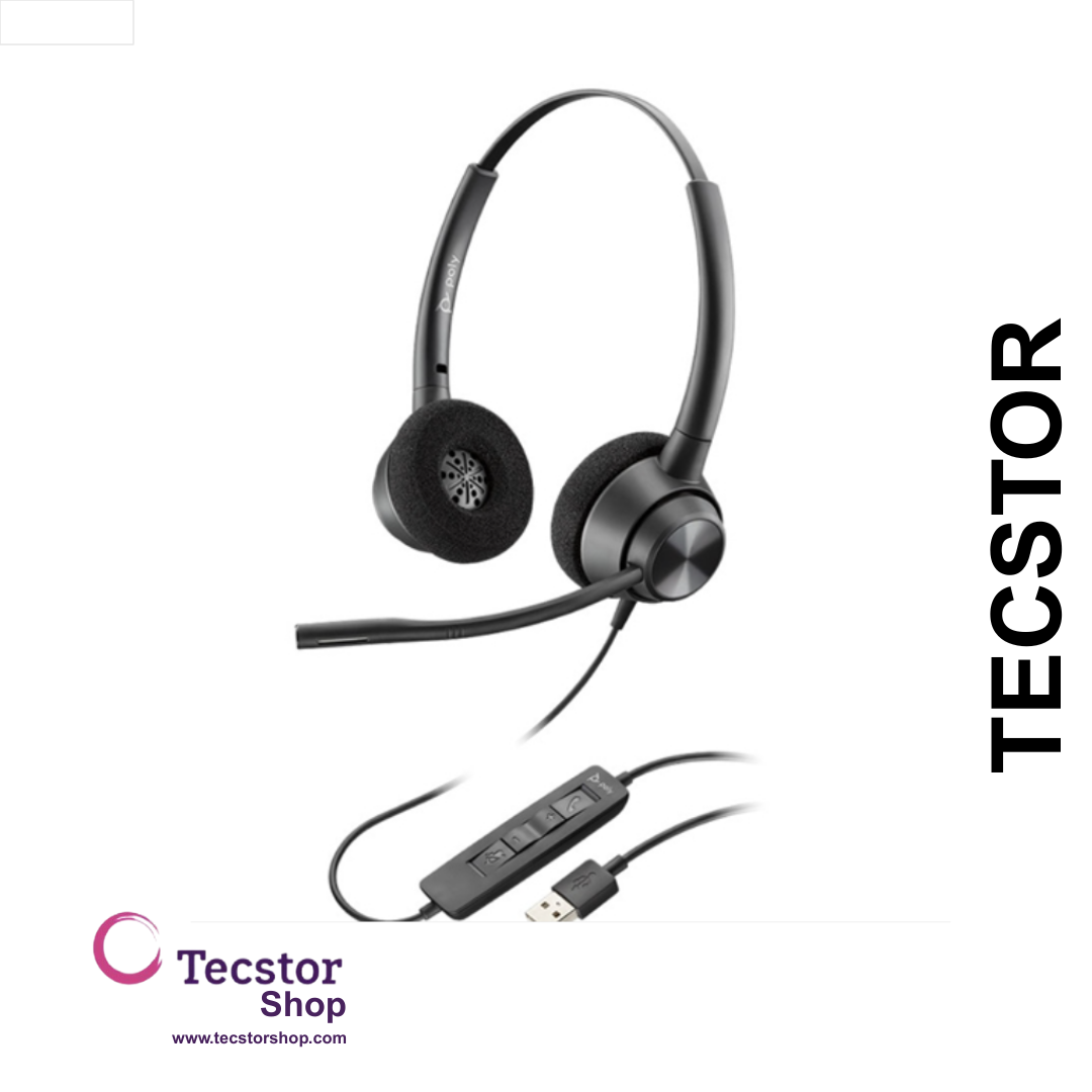 Poly - HW320 USB - Encore Pro STEREO Wideband Headset (USB A hardwired) (Noise Cancelling)  TAA