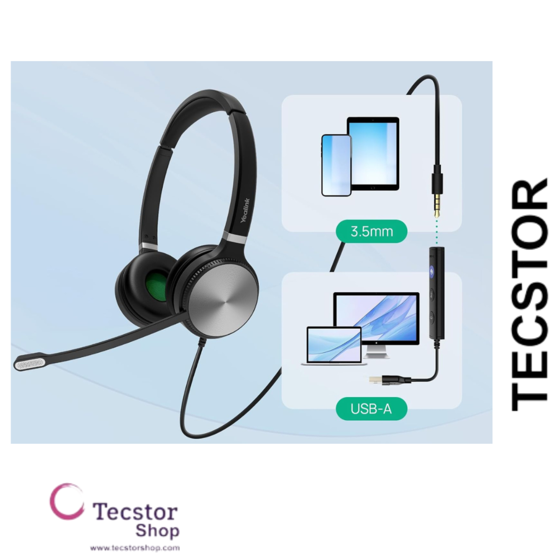 Yealink UH36 Mono (Monaural) USB Headset with 3.5mm – Certified for Microsoft Teams